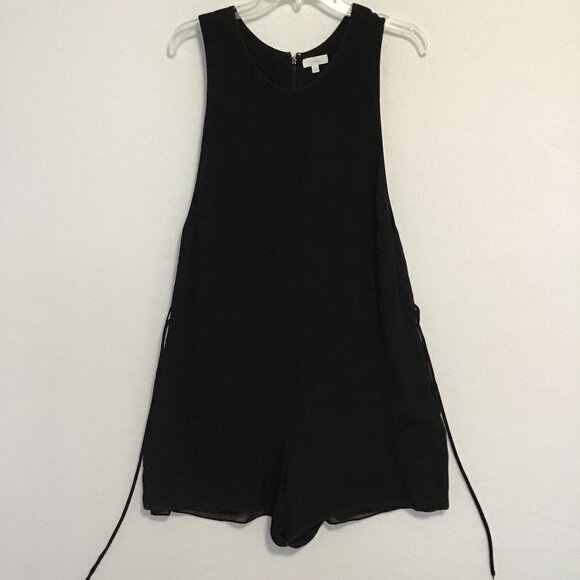 Aritzia Wilfred Black Romper with Tie Belt Size L - Picture 3 of 8